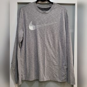 Gray Nike Dri-Fit long-sleeve Tee